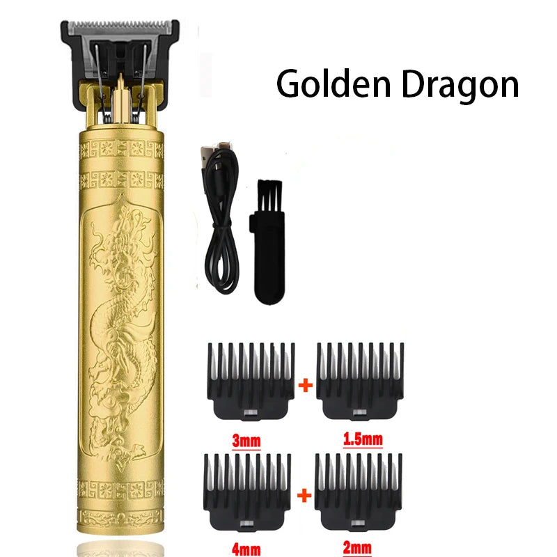 Vintage Professional Hair Clipper | USB Fast Charging Cordless Trimmer for Men