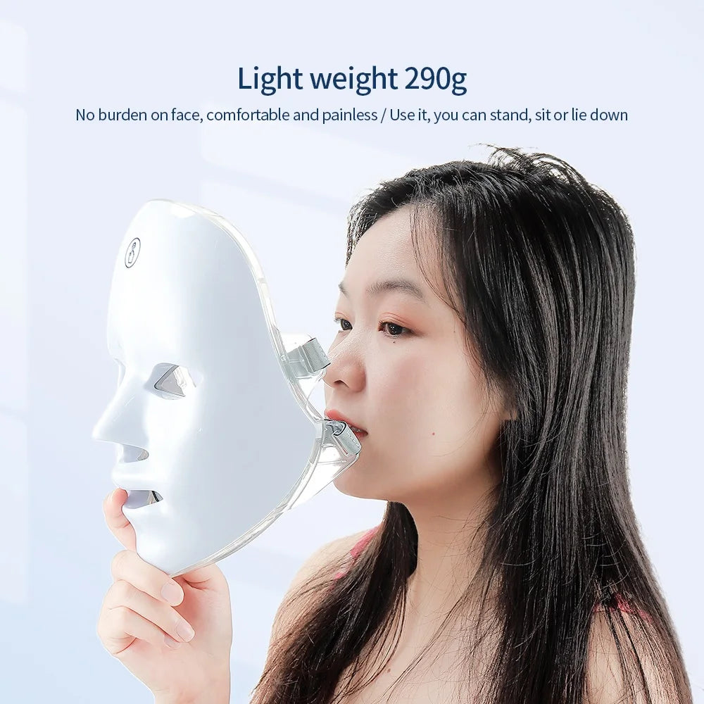 7-Color LED Light Therapy Face & Neck Mask | Skin Tightening, Anti-Aging & Rejuvenation