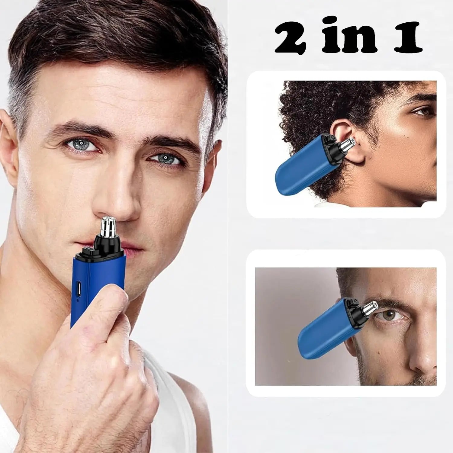 Painless Nose & Ear Hair Trimmer | USB Rechargeable Compact Grooming Tool for Men