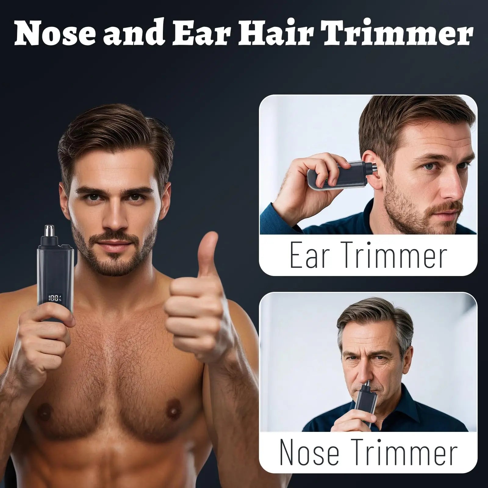 Painless Nose & Ear Hair Trimmer | USB Rechargeable Compact Grooming Tool for Men