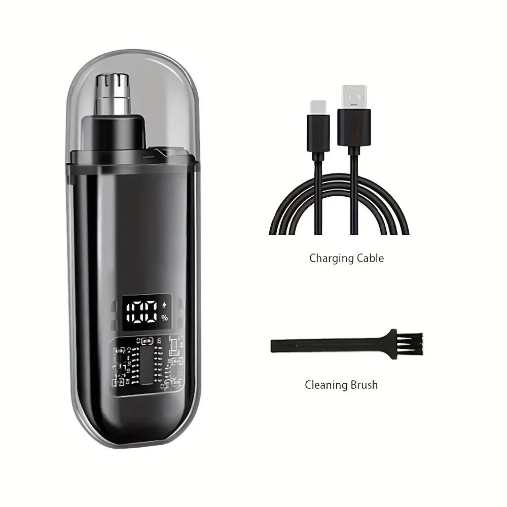 Painless Nose & Ear Hair Trimmer | USB Rechargeable Compact Grooming Tool for Men