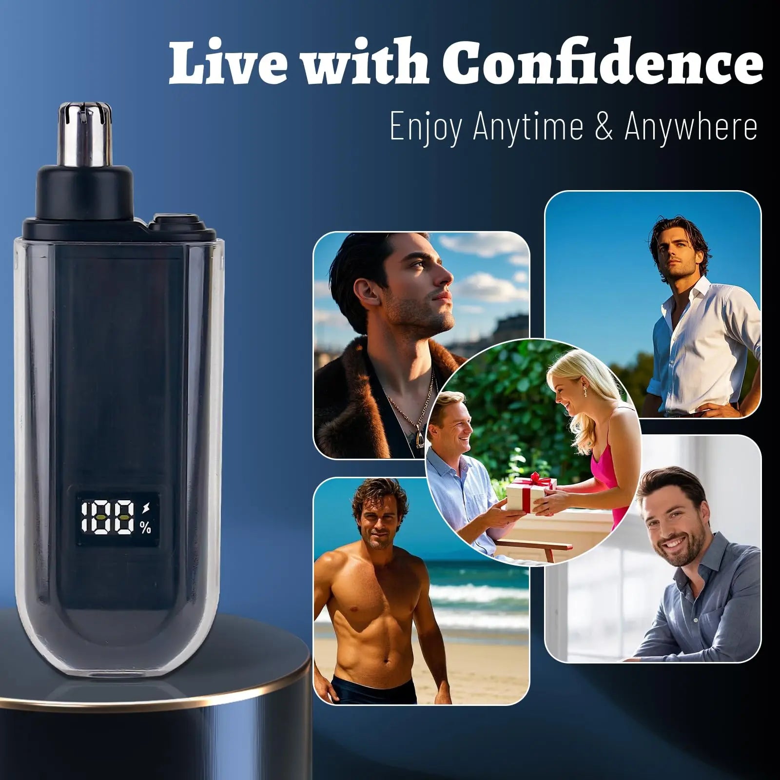 Painless Nose & Ear Hair Trimmer | USB Rechargeable Compact Grooming Tool for Men