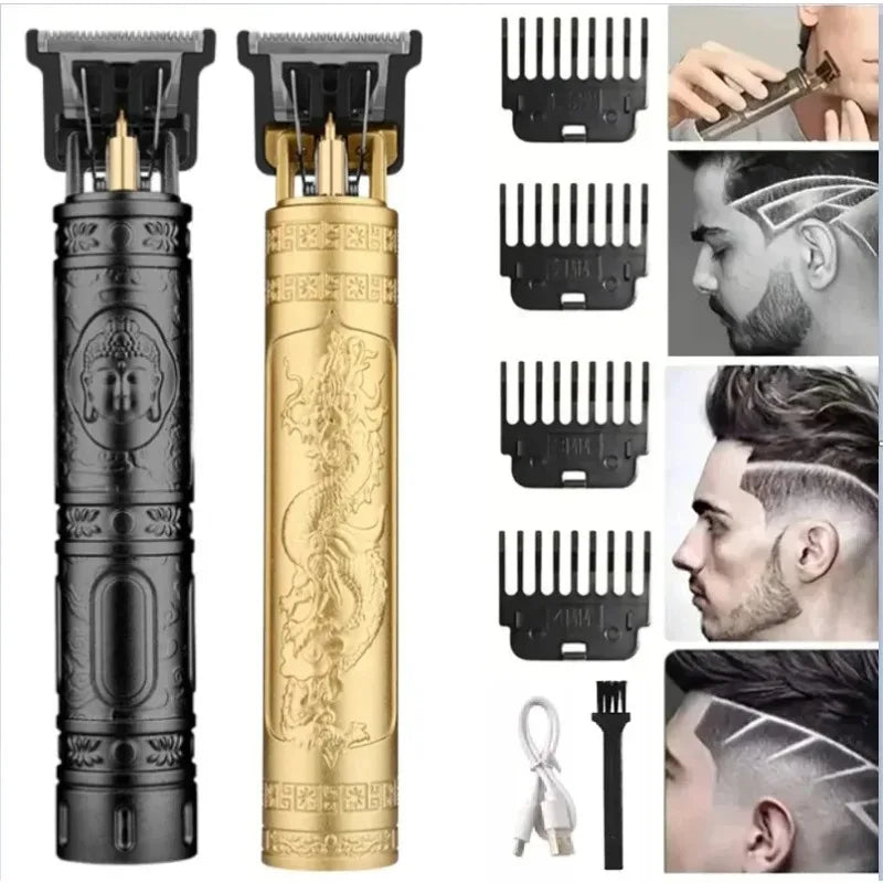 Vintage Professional Hair Clipper | USB Fast Charging Cordless Trimmer for Men