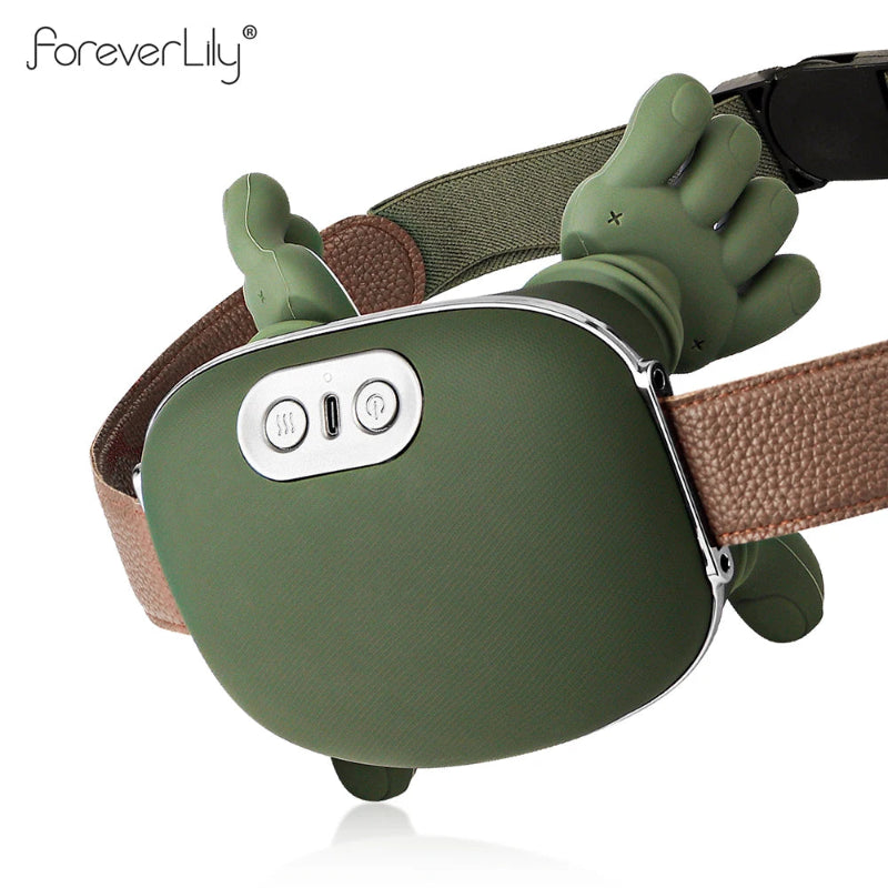 Green pet collar with control buttons on a white background, featuring the brand 'ForeverLily'.