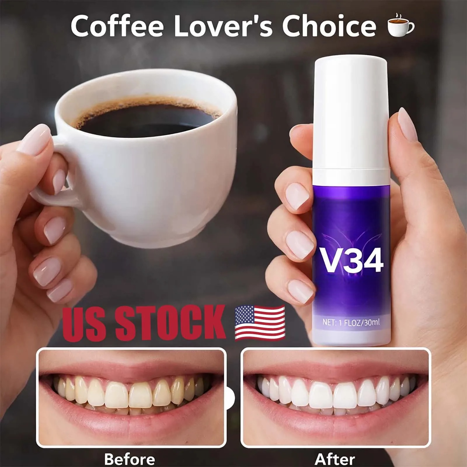 V34 Purple Teeth Whitening Mousse